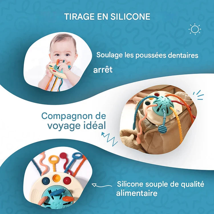 Jouet sensoriel à tirer – Silicone souple