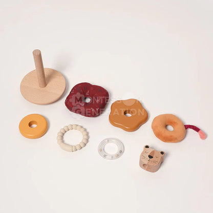 Lion empilable Montessori – Jeu d’équilibre et de coordination