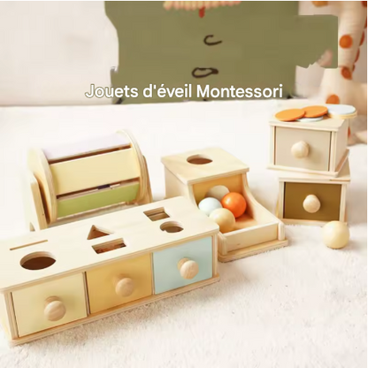 Tambour tournant Montessori – Jeux d’éveil musical en bois