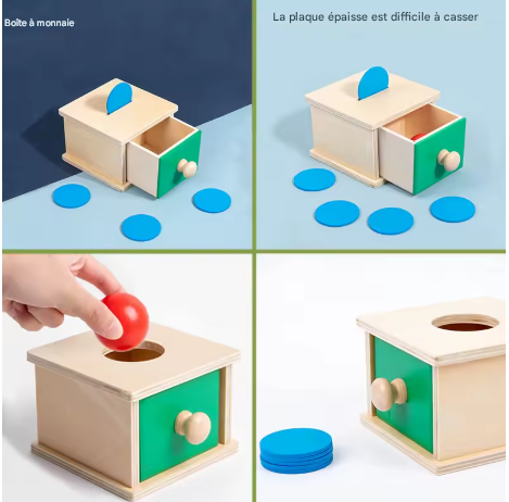Jouet en bois Montessori – Apprentissage sensoriel