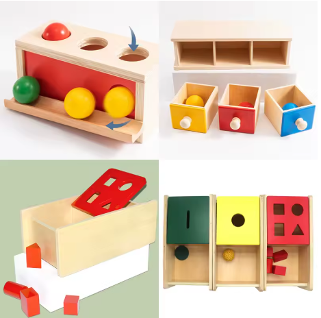Jouet en bois Montessori – Apprentissage sensoriel