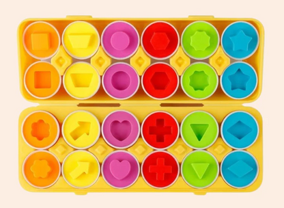 Œufs géométriques Montessori – Jeu d’association sensorielle