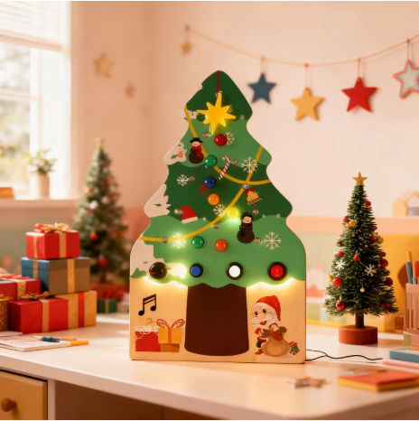 Tableau de Noël – Interrupteurs lumineux et jeu d’éveil