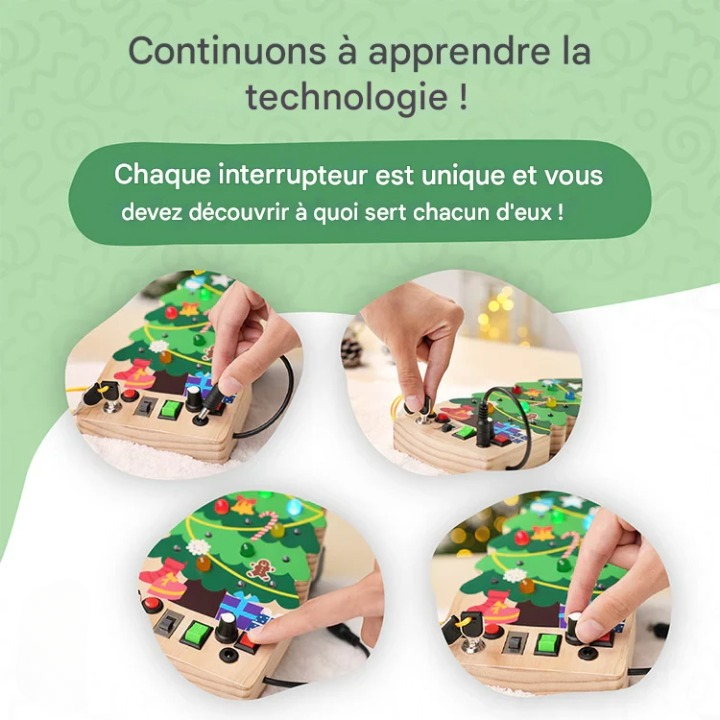 Tableau de Noël – Interrupteurs lumineux et jeu d’éveil