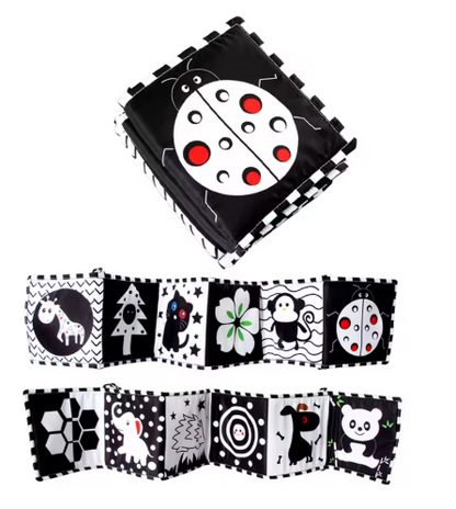 Livre contrasté – Stimulation visuelle pour nouveau-né