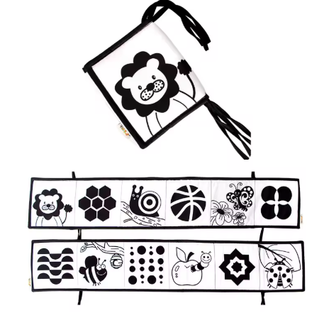 Livre contrasté – Stimulation visuelle pour nouveau-né