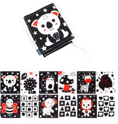 Livre contrasté – Stimulation visuelle pour nouveau-né